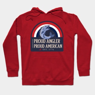 Proud Angler, Proud American: Largemouth Bass - American Flag Est 1776 Hoodie